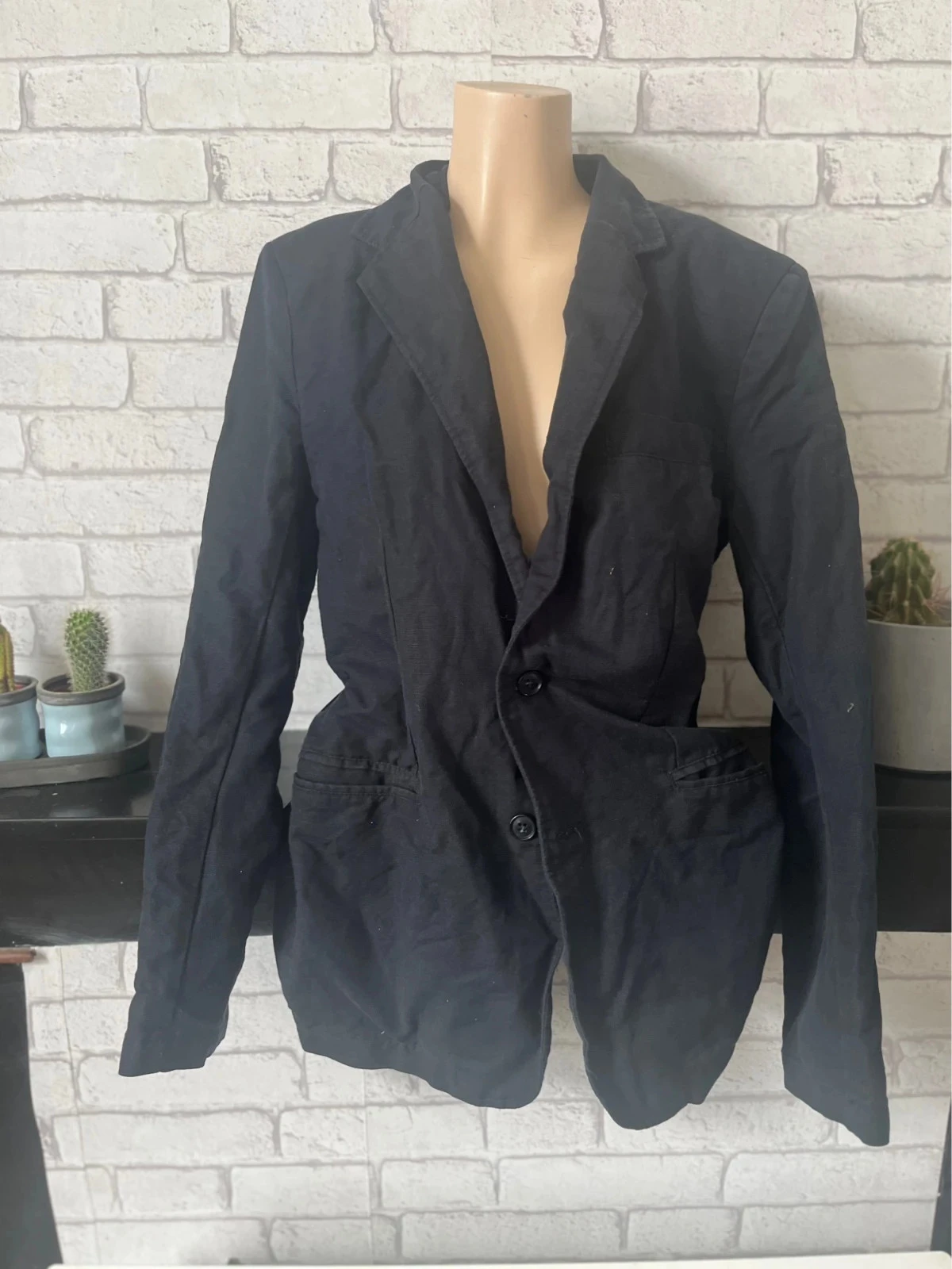 Blazer homme Owk – Noir – Taille 48 – Lin & Coton – Style Casual Chic